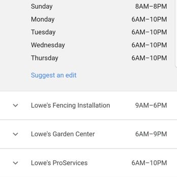 Lowe's Home Improvement - The current time on my phone vs the time posted on the website,  the doors were locked and refused to honor posted hours - Hardware Stores Near Me - Greeley, Colorado