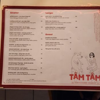 Tam Tam - The menu on the day we went - Vietnamese Near Me - Miami, Florida Tam Tam - The menu on the day we went - Vietnamese Near Me - Miami, Florida