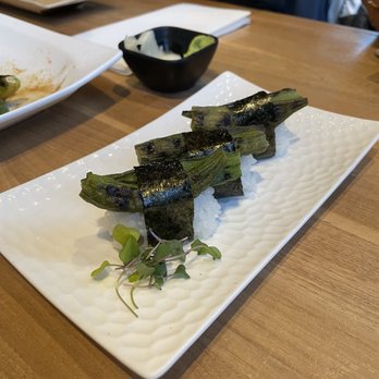 Shizen - grilled Okra nigiri - Sushi Bars Near Me - San Francisco, California Shizen - grilled Okra nigiri - Sushi Bars Near Me - San Francisco, California