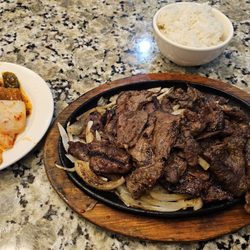 Ilsong Garden - Potatoes, Bulgogi, and kimchi. Delicious!