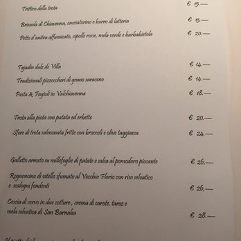 Lanterna Verde - Part of menu card in Italian only (2) - Italian Near Me - Villa Di Chiavenna, SO