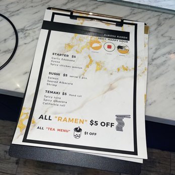 Burosu Ramen - Happy hour menu ! - Ramen Near Me - Studio City, California