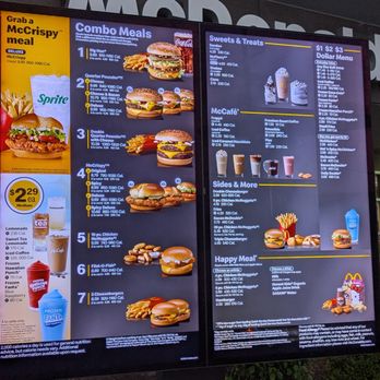 McDonald's - Drive-thru menu board. - Burgers Near Me - Everett, Washington McDonald's - Drive-thru menu board. - Burgers Near Me - Everett, Washington