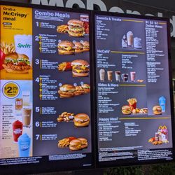 Drive-thru menu board.
