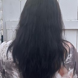 After  (Anti-Frizz, left waves in liked I asked)