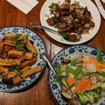 Tasty China Jia - Beef w wild pepper; fried eggplant; mixed vegetables - Szechuan Near Me - Atlanta, Georgia
