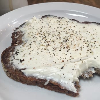 The Mill - Dark mountain rye with cream cheese, salt & pepper ($4) - Coffee & Tea Near Me - San Francisco, California The Mill - Dark mountain rye with cream cheese, salt & pepper ($4) - Coffee & Tea Near Me - San Francisco, California