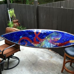 Ironstone Tile & Marble - Glass mosaic surfboard