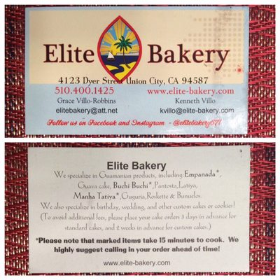 Menu photo 4 Elite Bakery Union City, CA