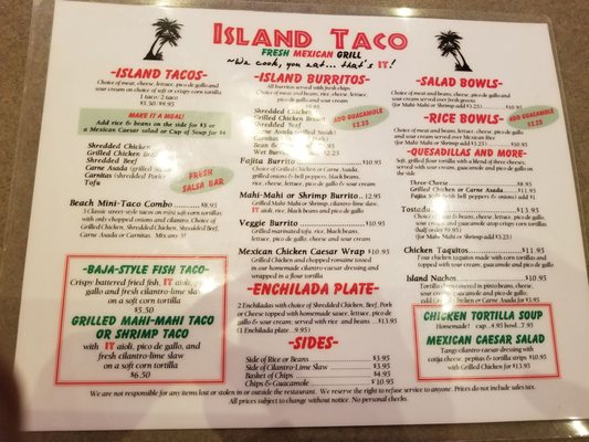 Menu photo 5 Island Taco Carmel, CA