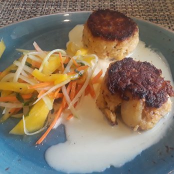 Fountain Restaurant - Dungeness Crab Cakes with Papaya Salad - Breakfast & Brunch Near Me - San Jose, California Fountain Restaurant - Dungeness Crab Cakes with Papaya Salad - Breakfast & Brunch Near Me - San Jose, California