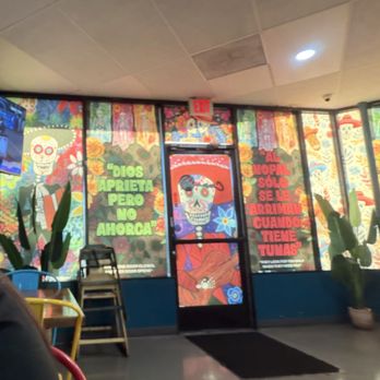 Cocina 85 - Window mural. - Mexican Near Me - San Bernardino, California
