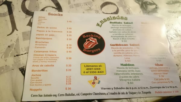Menu photo 1 Rocking Burger Ciudad de México, DIF Menu photo 1 Rocking Burger Ciudad de México, DIF