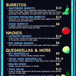 California Smothered Burritos - Menu