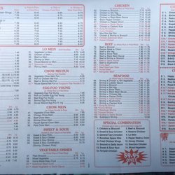 New China - Front of menu
