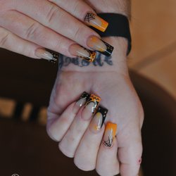 Levon Nail Lounge - Halloween perfection! Hand-painted nail art in Upland, CA at Levon Nail Lounge (Foothill Blvd). Walk-ins welcome!