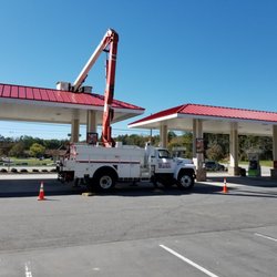 Our bucket truck in action!