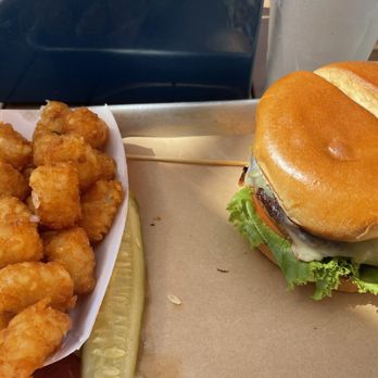 Grayton Road Tavern - The Beyond Burger with tots - fantastic - American Near Me - Cleveland, Ohio
