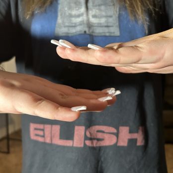 T Spa Nails - She has small nail beds, so he had to lay on a base of acrylic, they are all sticking upwards - Nail Salons Near Me - Olympia, Washington T Spa Nails - She has small nail beds, so he had to lay on a base of acrylic, they are all sticking upwards - Nail Salons Near Me - Olympia, Washington