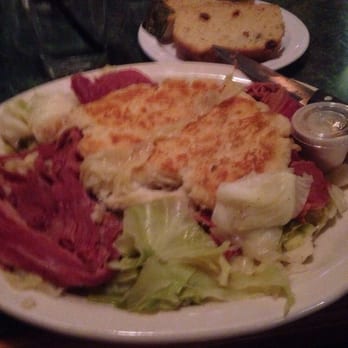 Seamus McCaffrey's - Corned beef cabbage boxty! Sooo good! Just wish the soda bread were warm!! - Irish Near Me - Phoenix, Arizona