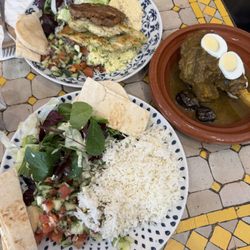 Shrigleys Moroccan Café - Lamb tagine (right) and chicken and kofta salad (left)