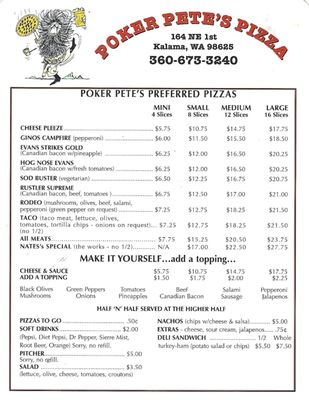 Menu photo 1 Poker Pete's Tavern Kalama, WA Menu photo 1 Poker Pete's Tavern Kalama, WA