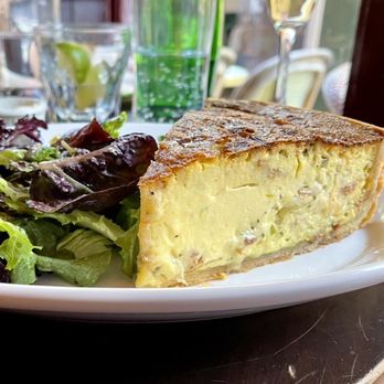 Parc - Quiche Lorraine ($16) bacon, Gruyère, onion. Crust was wet and raw. - French Near Me - Philadelphia, Pennsylvania Parc - Quiche Lorraine ($16) bacon, Gruyère, onion. Crust was wet and raw. - French Near Me - Philadelphia, Pennsylvania