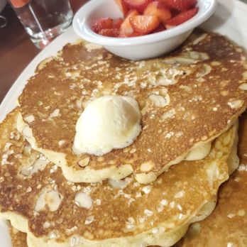 The Delectable Egg - Downtown - Granola almond strawberry pancakes - Breakfast & Brunch Near Me - Denver, Colorado The Delectable Egg - Downtown - Granola almond strawberry pancakes - Breakfast & Brunch Near Me - Denver, Colorado