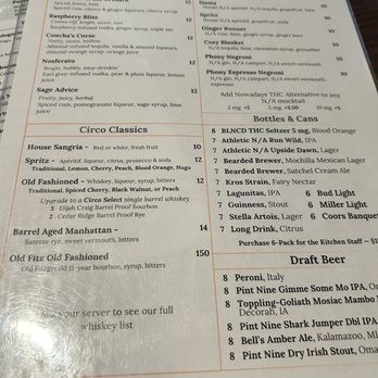Circo - Menu - New American Near Me - Omaha, Nebraska