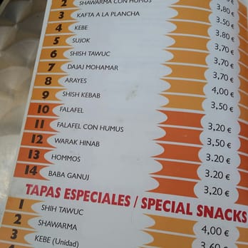 Sundown - Menu - Turkish Near Me - Barcelona, B