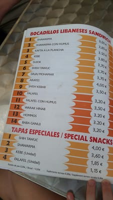 Menu photo 5 Sundown Barcelona, B