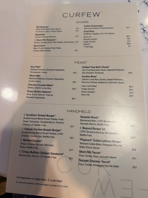 Menu photo 2 Curfew Vero Beach, FL