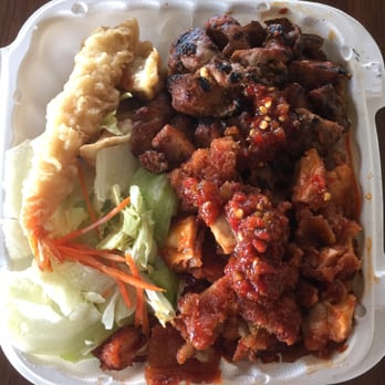 Okinawa Teriyaki - The special. Get it! $10.99 or ~$13 after tax 3 gyoza, salad, tempura shrimp, chicken, chicken katsu, beef and rice. - Chinese Near Me - Seattle, Washington
