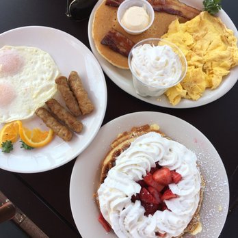 Stacks Pancake House - the light bite, sausage link egg combo substituted pancakes for waffles - Breakfast & Brunch Near Me - Irvine, California