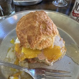 Baker's Biscuit with a side car of a poached egg
