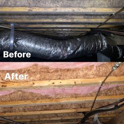 GreenServe - A mold remediation job we completed this week. Also installed a controlled ventilation system for this crawlspace so no more moisture issues