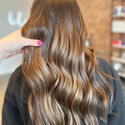 Blush Salon and Spa - Highlights and toner to break up past darker toner to achieve most natural grow out