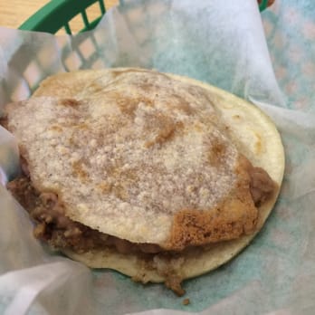 Tortillería Río Grande - Bean and picadillo gordita. Look at that texture. - Mexican Near Me - Austin, Texas