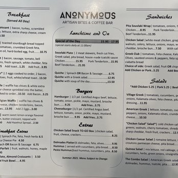 Anonymous Cafe - Menu - Coffee & Tea Near Me - Houston, Texas Anonymous Cafe - Menu - Coffee & Tea Near Me - Houston, Texas