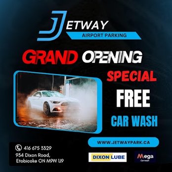 Jetway Airport Parking - GRAND OPENING SPECIAL- FREE CARWASH INCLUDED WITH PARKING. BOOK NOW USING OUR WEBSITE - Parking Near Me - Toronto, Ontario Jetway Airport Parking - GRAND OPENING SPECIAL- FREE CARWASH INCLUDED WITH PARKING. BOOK NOW USING OUR WEBSITE - Parking Near Me - Toronto, Ontario