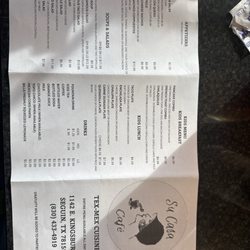 Su Casa Cafe - Menu side 2