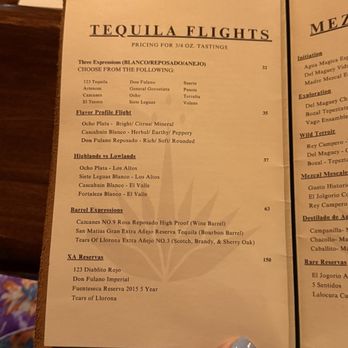Quiote Tequilaria - Tequila flights - New Mexican Cuisine Near Me - Tampa, Florida