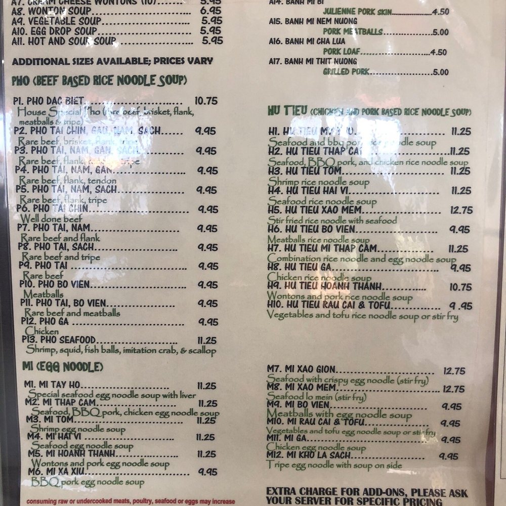 Tay Ho - Menu - Vietnamese Near Me - Saint Paul, Minnesota Tay Ho - Menu - Vietnamese Near Me - Saint Paul, Minnesota