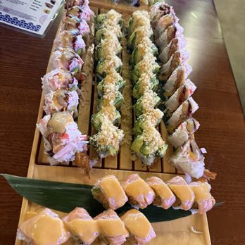 Koi Ramen & Sushi - 2 Branco rolls, 2 green mountain, 1 shaggy dog, 1 Green Dragon Roll - Japanese Near Me - Johnstown, Colorado Koi Ramen & Sushi - 2 Branco rolls, 2 green mountain, 1 shaggy dog, 1 Green Dragon Roll - Japanese Near Me - Johnstown, Colorado