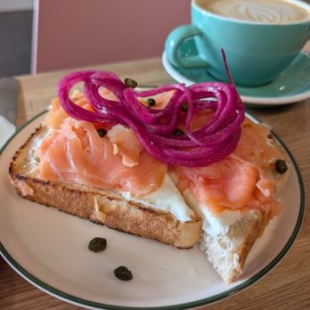 KOS Coffee - Maitland - Smoked Salmon Cream Cheese open faced sandwich - Coffee & Tea Near Me - Maitland, Florida