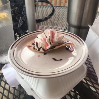 La Fogata - Complementary Sopha Pia with whip cream chocolate & cinnamon drizzle - Mexican Near Me - Irmo, South Carolina La Fogata - Complementary Sopha Pia with whip cream chocolate & cinnamon drizzle - Mexican Near Me - Irmo, South Carolina
