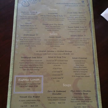 Sarah’s On the Square - Menu side 1 - American Near Me - Gainesville, Texas Sarah’s On the Square - Menu side 1 - American Near Me - Gainesville, Texas