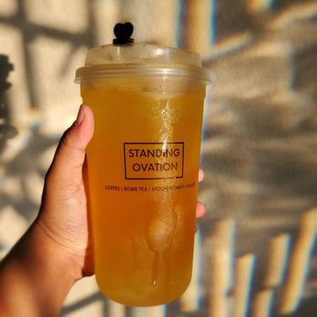 Standing Ovation Cafe - Mango green tea - Coffee & Tea Near Me - Sunnyvale, Texas Standing Ovation Cafe - Mango green tea - Coffee & Tea Near Me - Sunnyvale, Texas
