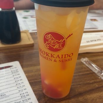Hokkaido Ramen & sushi - Passion fruit Green Tea - Ramen Near Me - Fort Worth, Texas