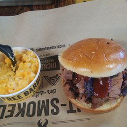 Brisket sandwich, mac n' cheese, sweet tea Brisket sandwich, mac n' cheese, sweet tea